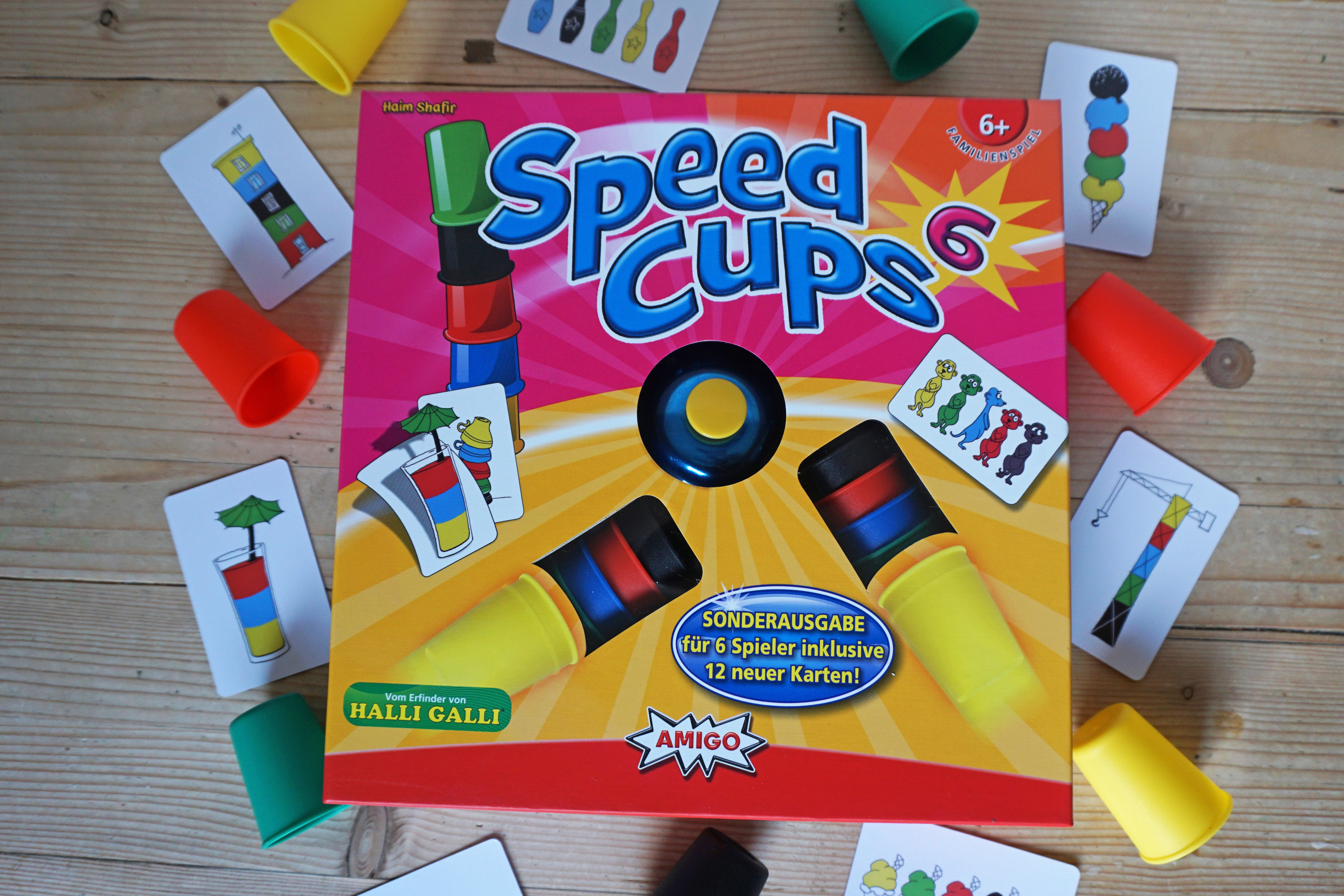 Amigo Speed Cups 6 Reaktions-Spiel Gesellschafts-Spiel Familie bis zu 6 Spieler 
