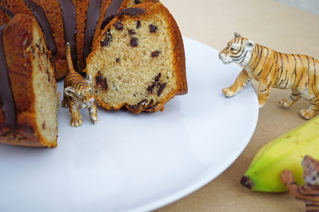 Tiger Bananen Kuchen backen Anschnitt